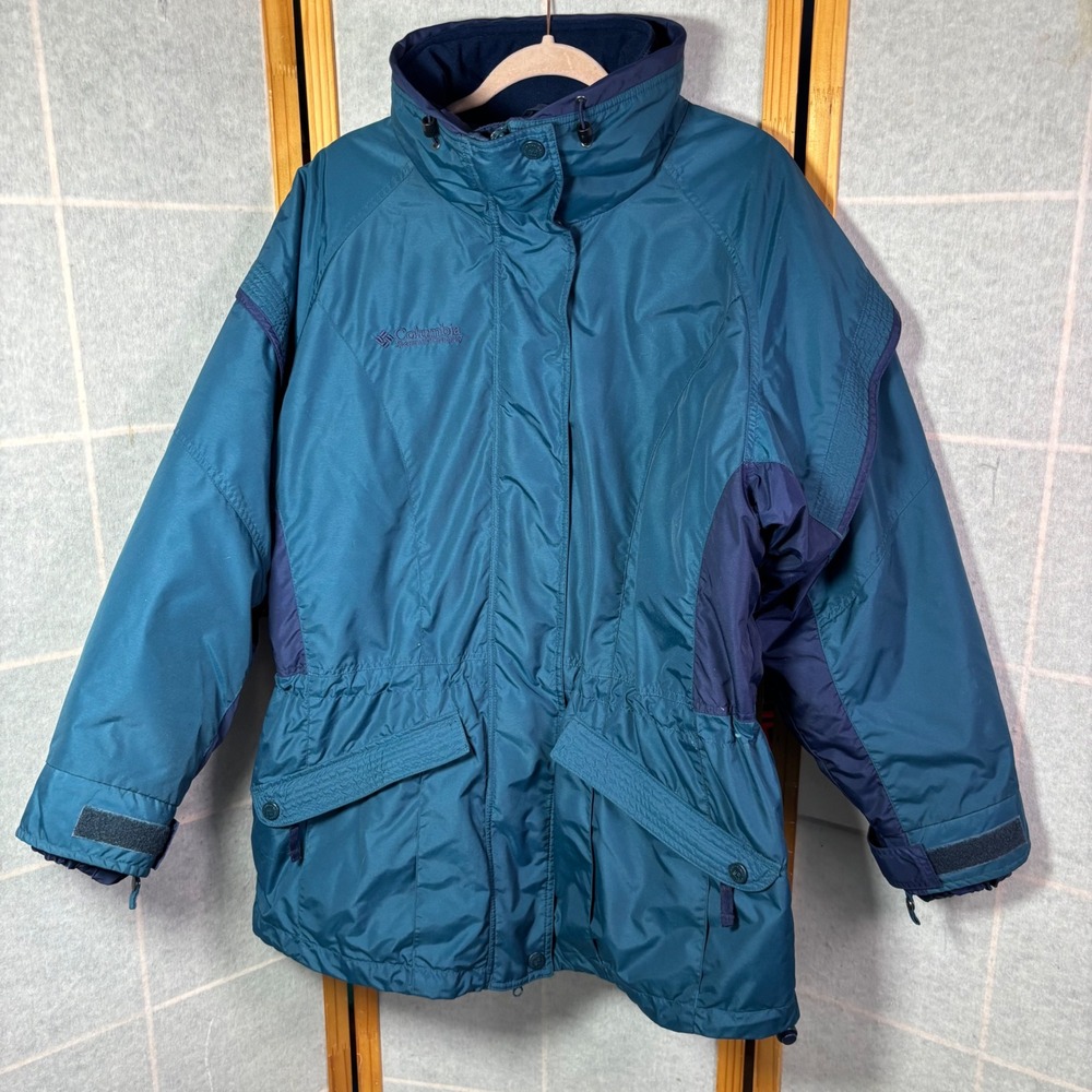 Columbia Ski Jacket Womens Large Teal‎ Blue Vintage Good Insulated Gorpcore 90s